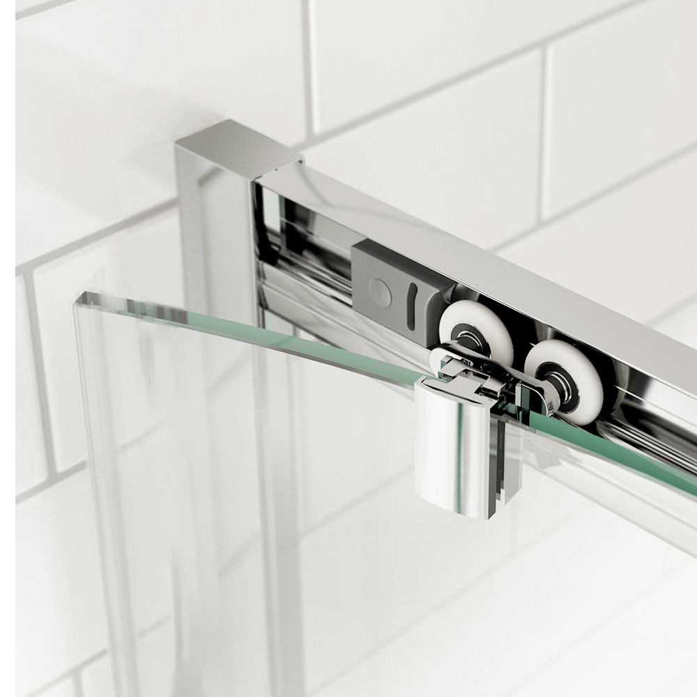 Offset Quadrant Shower Enclosure and Tray Cubicle 6mm Easy Clean Glass Riser Kit eBay