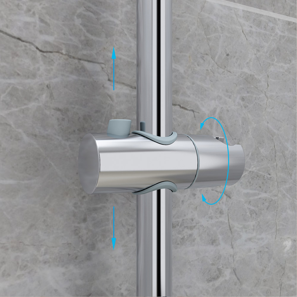 Chrome Bathroom Adjustable Shower Riser Rail Bracket Shower Head Holder