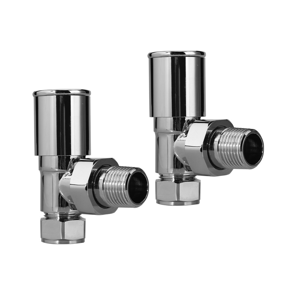 Chrome 15mm Radiator Valves Angled & Straight Towel Rail Radiator