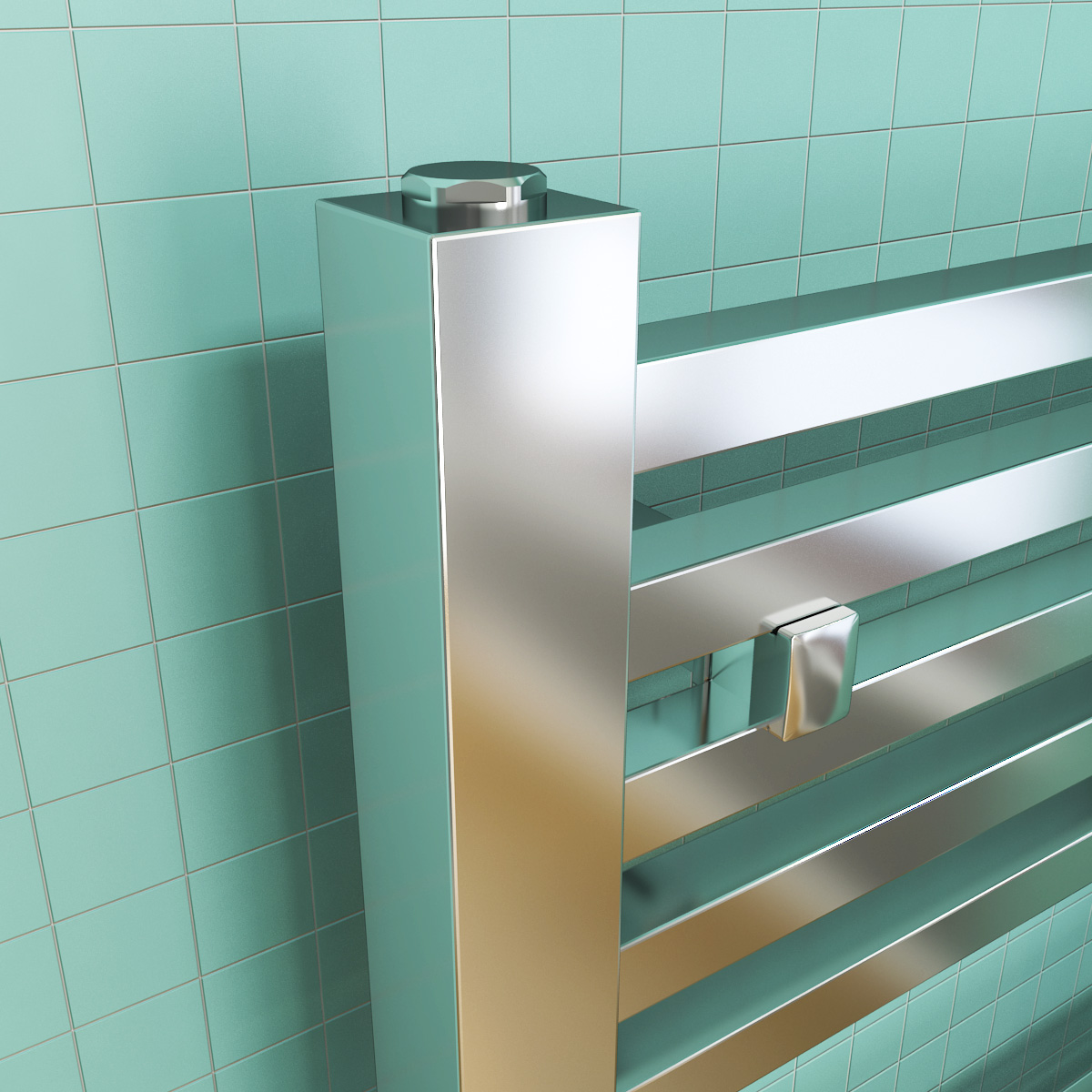 Bathroom Heated Towel Rail Radiator Chrome Straight / Curved / Square