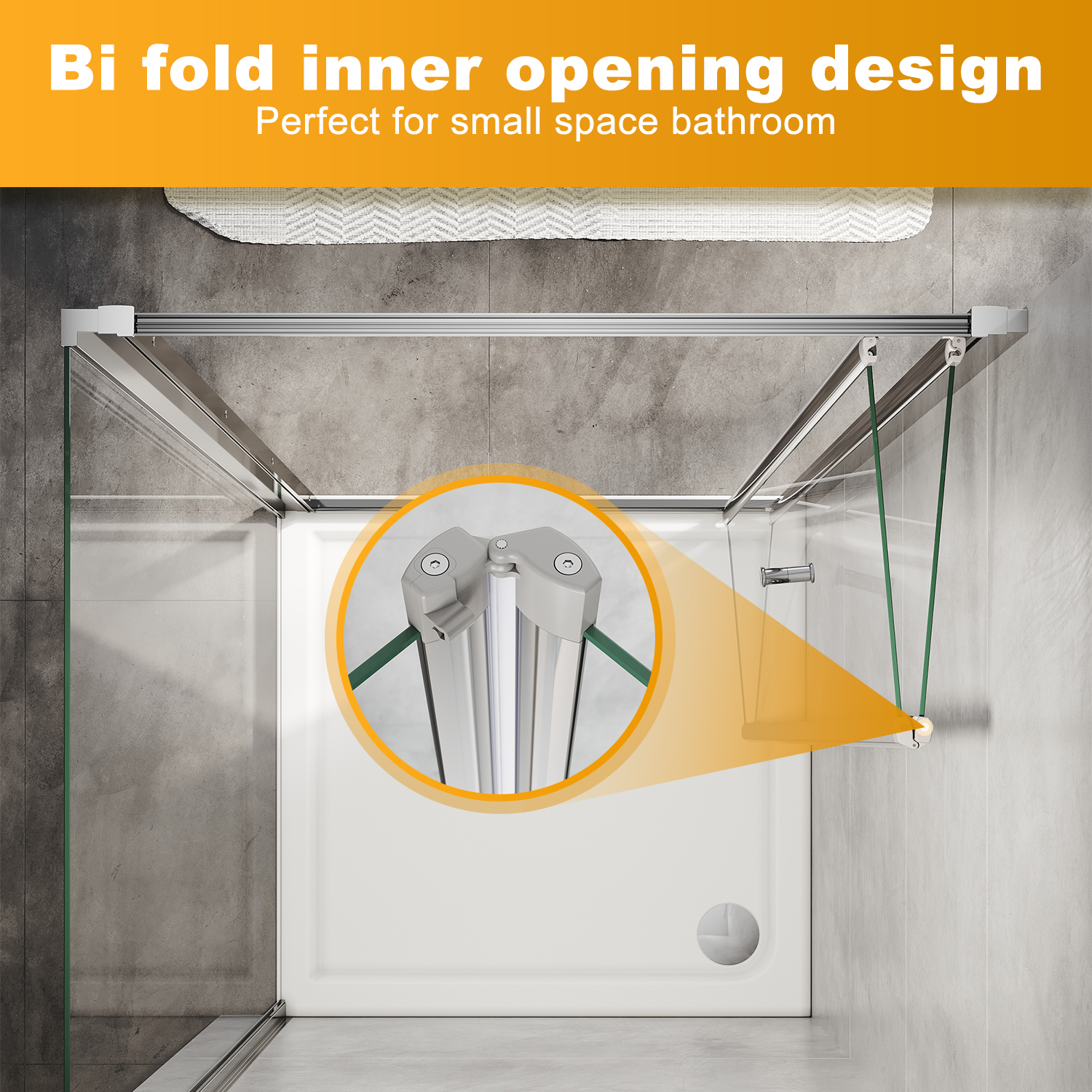 Bi Fold Shower Door Features：