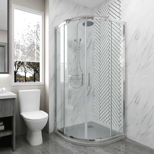 Rinse Bathrooms SMC Slate Effect Shower Enclosure Tray 1700x900mm Rectangular Wetroom Shower Base White~5063021825897 06c Mp