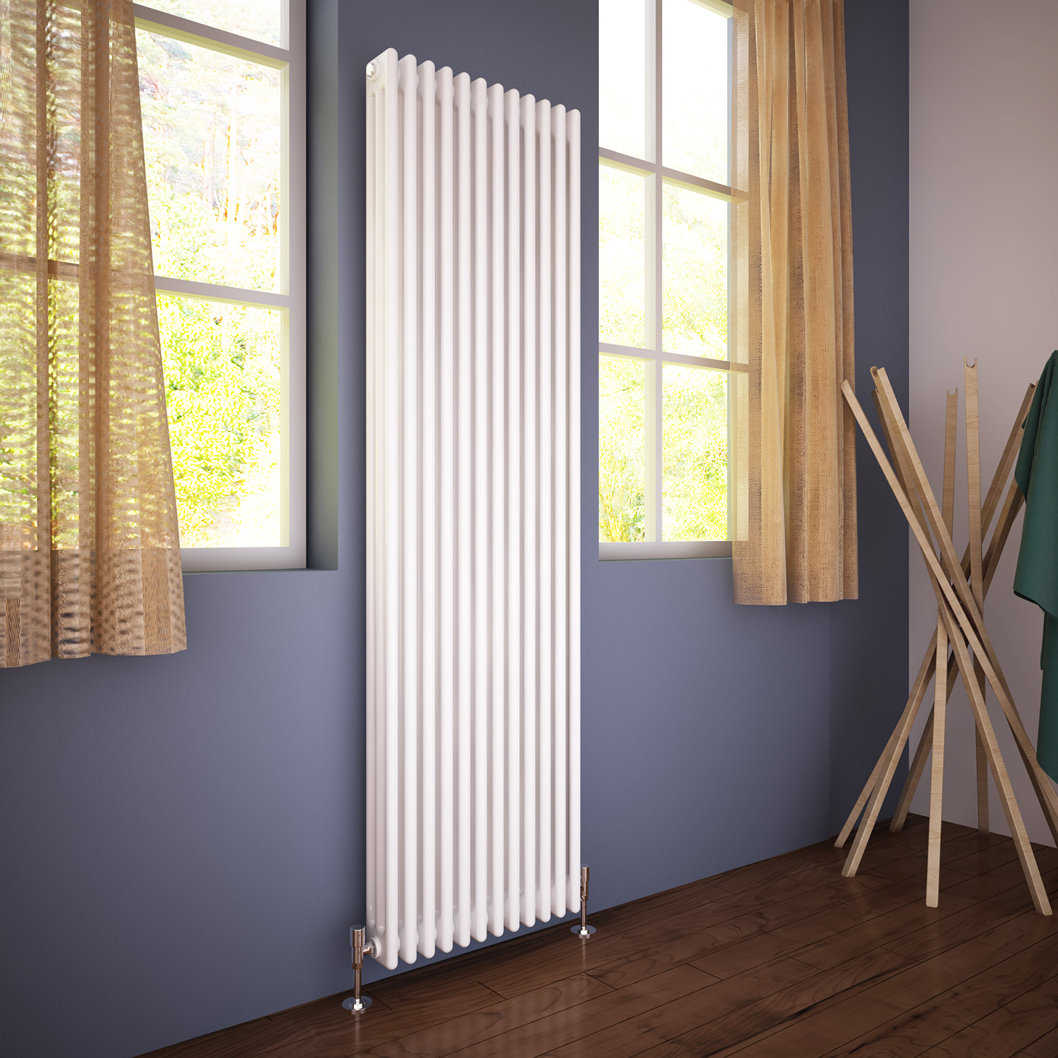 ELEGANT Traditional Radiator 1800 x 560 mm White Cast Iron Triple